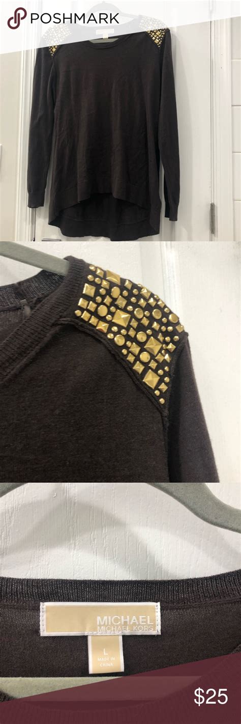 michael kors gold stud sweater|Michael Kors jumpers for men.